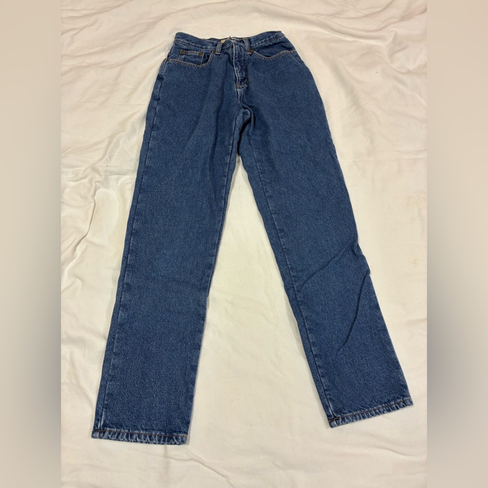 L.L.Bean Women's 4 Tall Flannel Lined‎ Jeans Relaxed Fit Red Plaid Lining